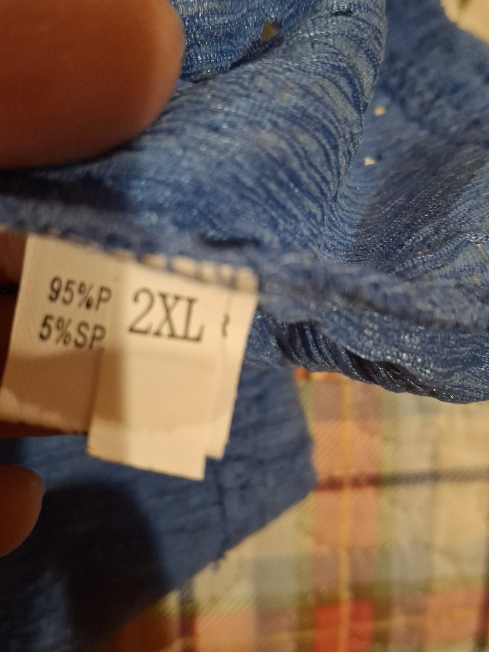Women's Eyelet Short Sleeve Tee in Blue - Picture 2 of 9